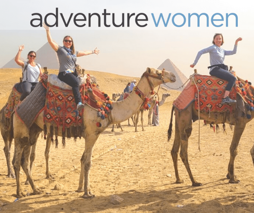 Riding camels in Jordan