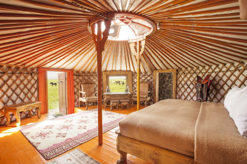 Three Camel Lodge yurt interior