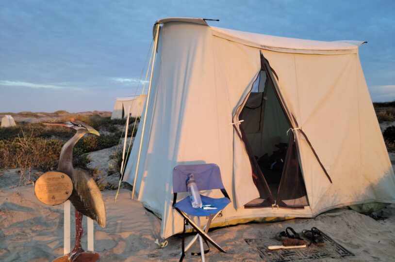Canvas sarfari style tent on Magdalena Bay