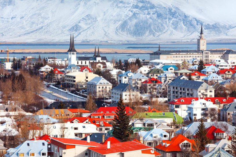 Colofrul cityscape Reykjavík, Iceland.