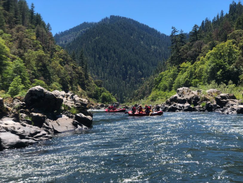 Floating down a calm stretch of the Rogue River