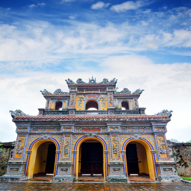 Hien Nhon Gate at the Imperial Citadel in Hue, the former imperial capital of Vietnam, building began in 1804.