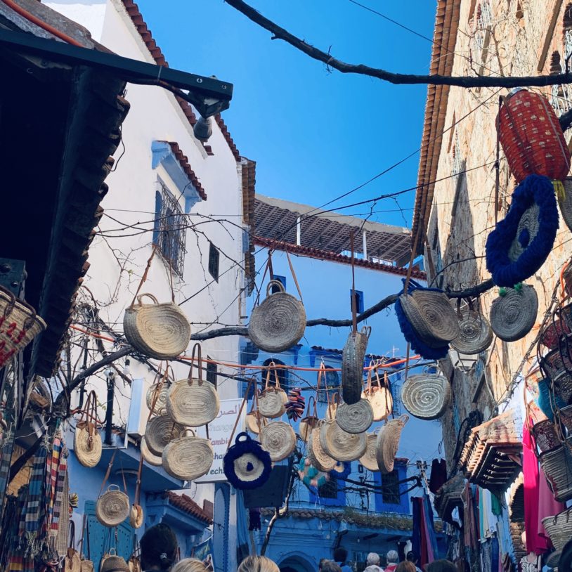 Pottery hanging over the streets