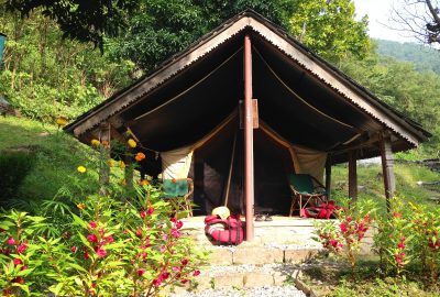 Safari style open tent at Setsi River Camps