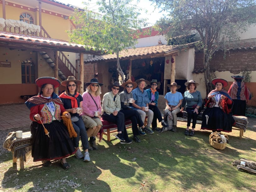 Visiting a local weaving project led by a master weaver in Cuzco.