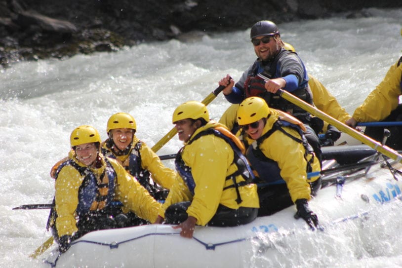 White water rafting Canadian Rockies female travel groups