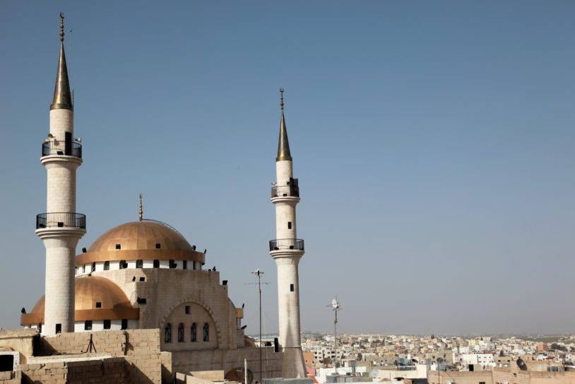 City of Madaba in Jordan with its mosque.
