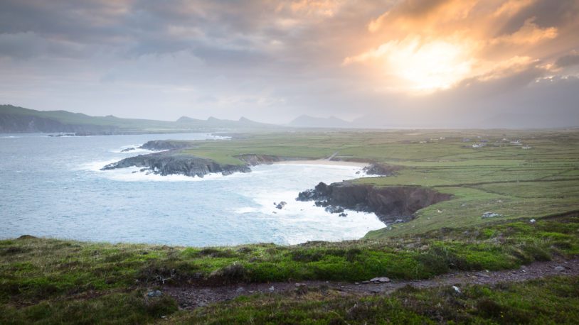 Irelands stunning green landscape meets the sea