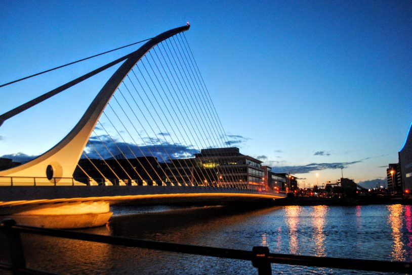 Bridges in Dublin at twilight