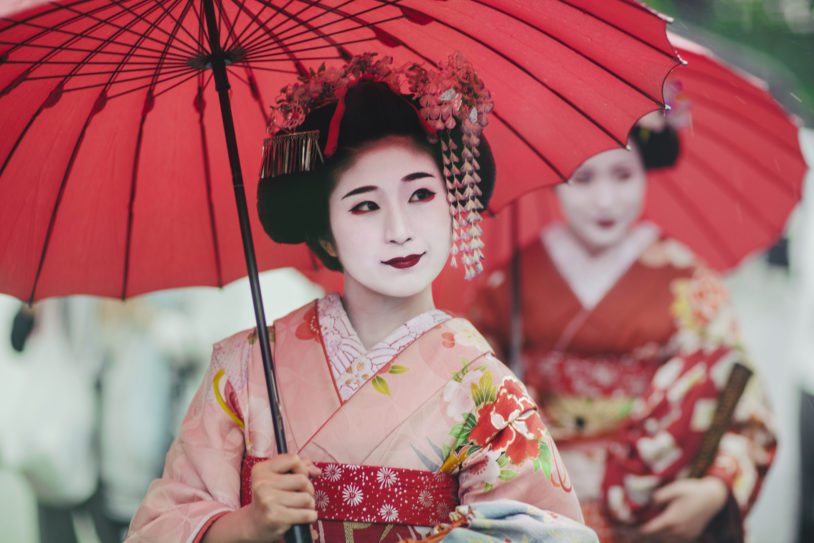 Maiko girls, Geisha apprentices, Kyoto, Japan